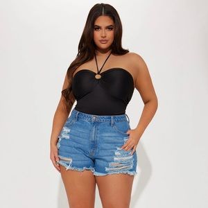 Hi waist denim jean shorts